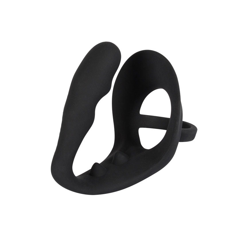 Cockring et plug anal en velours noir