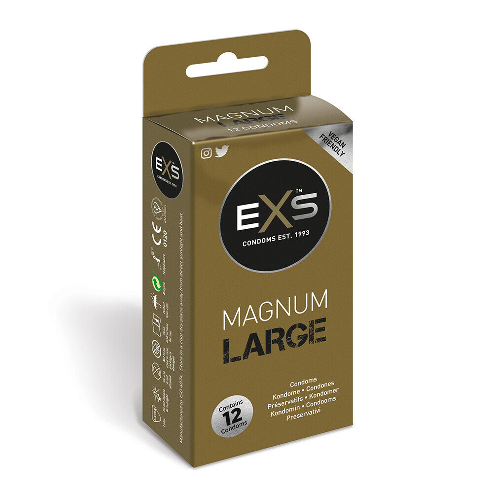 Paquete de 12 preservativos EXS Magnum grandes