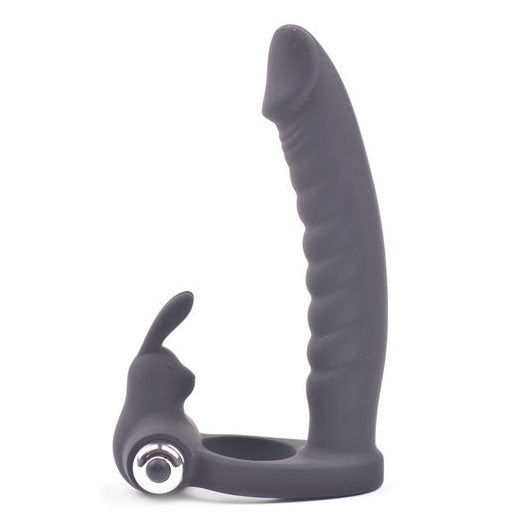 Fun Bunny Teaser Anillo Vibrador Conejo para Pene Negro