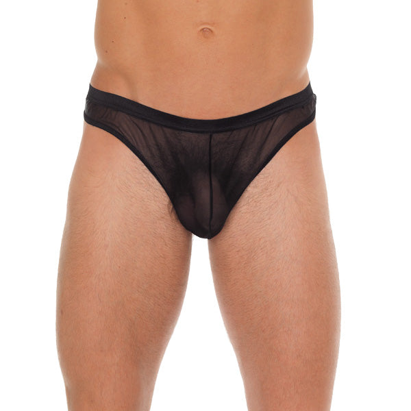 Tanga de malla negra para hombre