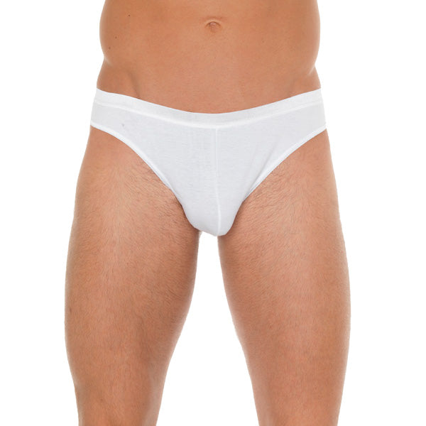 Tanga de algodón blanco para hombre