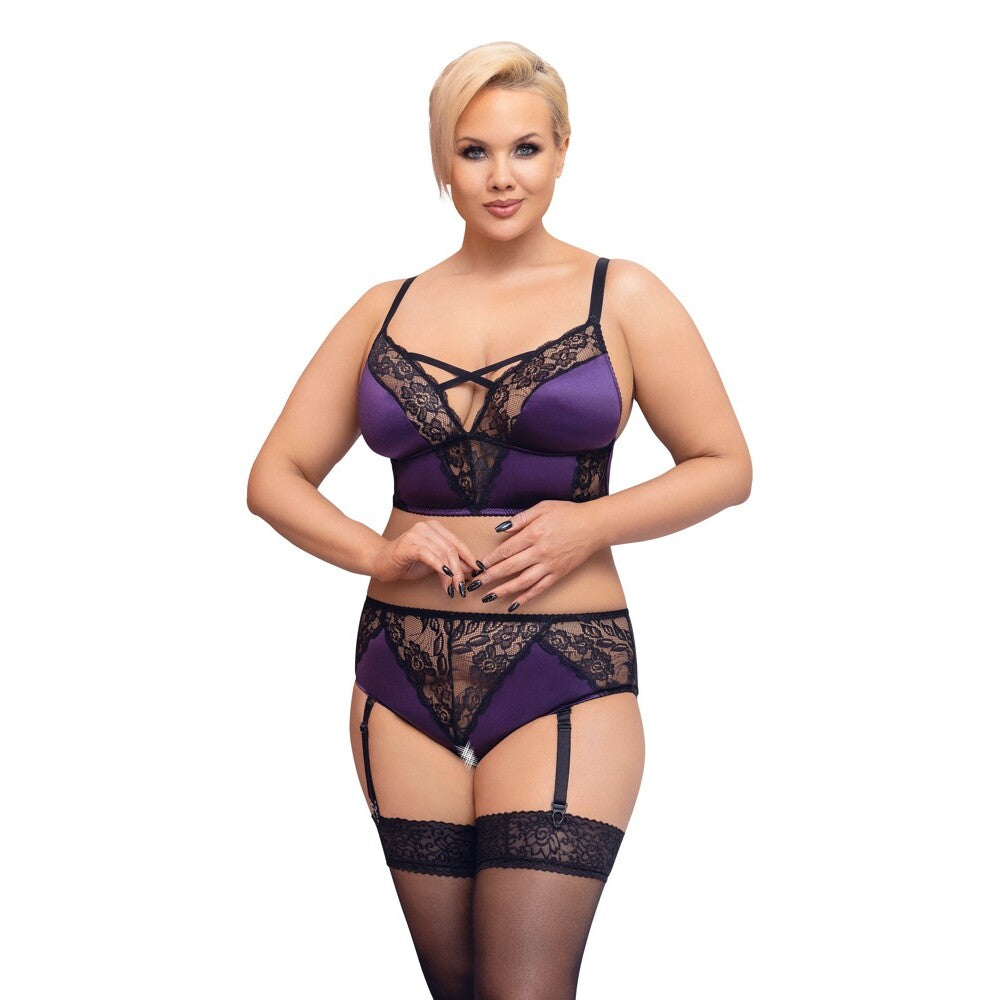 Cottelli Curves Bralette Suspender Set