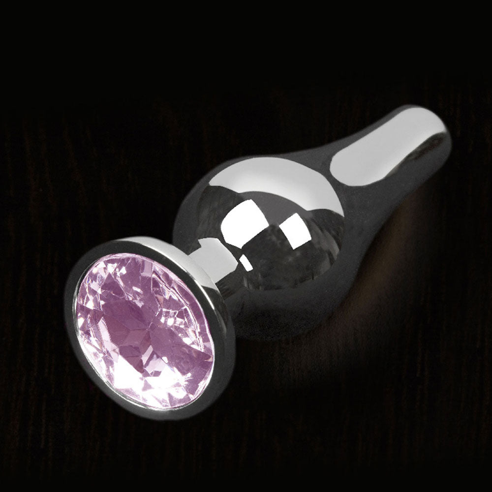 Dolce Piccante Silver Style Anal Plug Small With Pink Gem