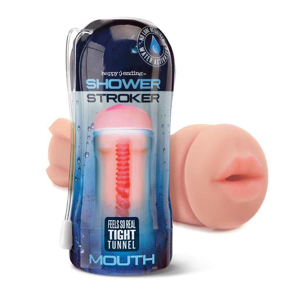 Stroker de douche à bouche serrée avec fin heureuse