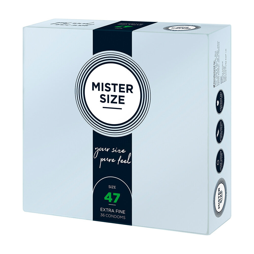 Lot de 36 préservatifs Mister Size 47 mm Your Size Pure Feel