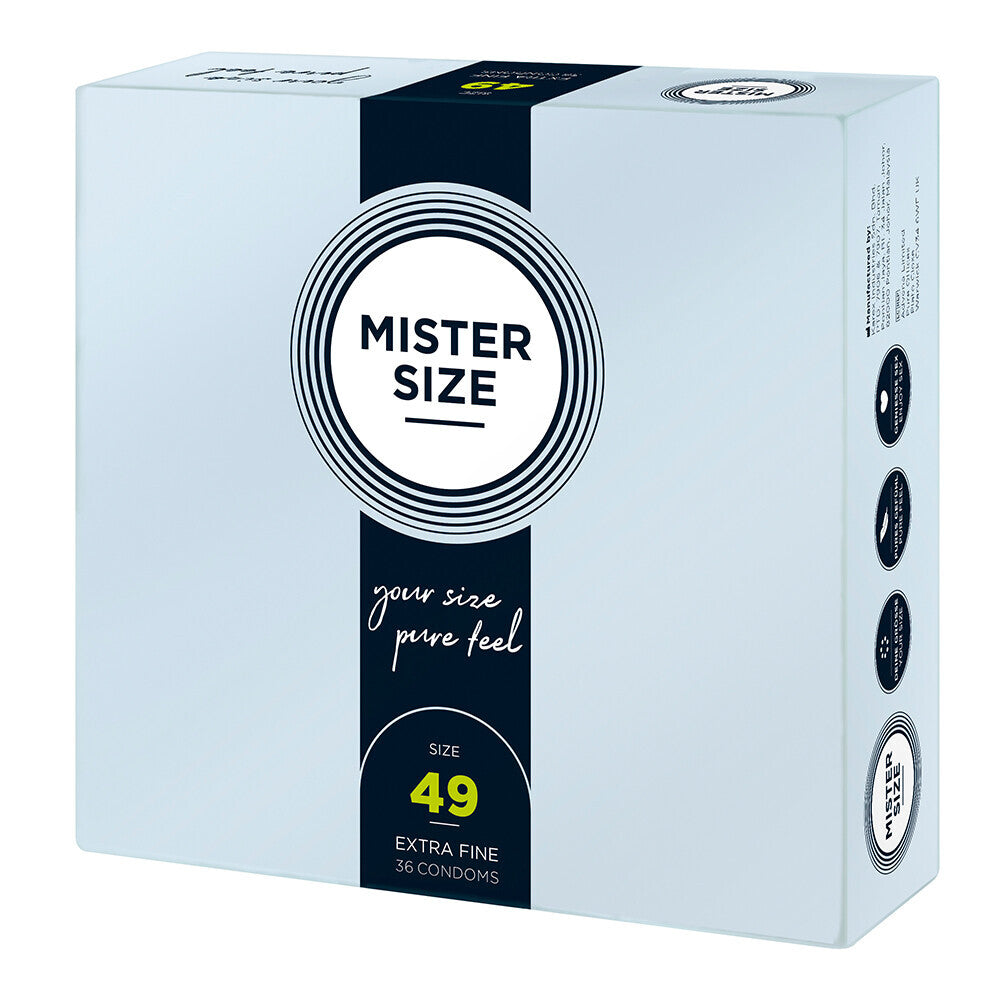 Lot de 36 préservatifs Mister Size 49 mm Your Size Pure Feel