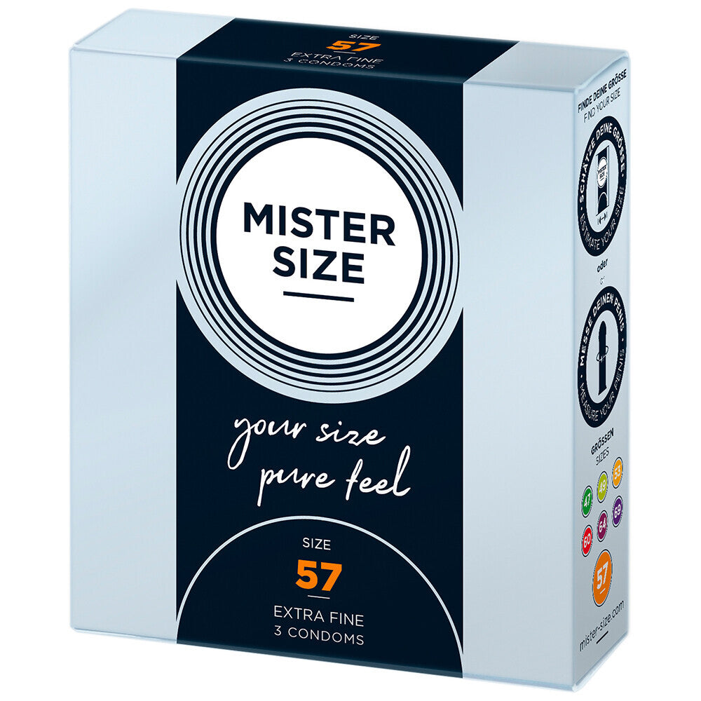 Lot de 3 préservatifs Mister Size 57 mm Your Size Pure Feel