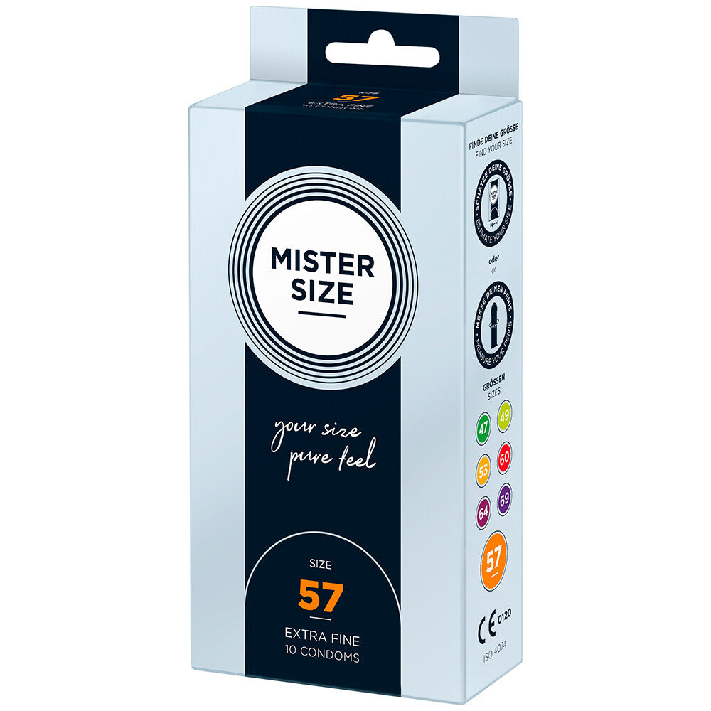 Lot de 10 préservatifs Mister Size 57 mm Your Size Pure Feel