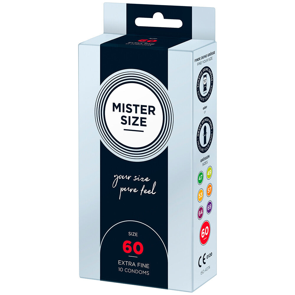 Lot de 10 préservatifs Mister Size 60 mm Your Size Pure Feel