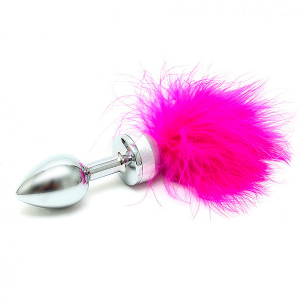 Petit Plug Anal Avec Plumes Roses