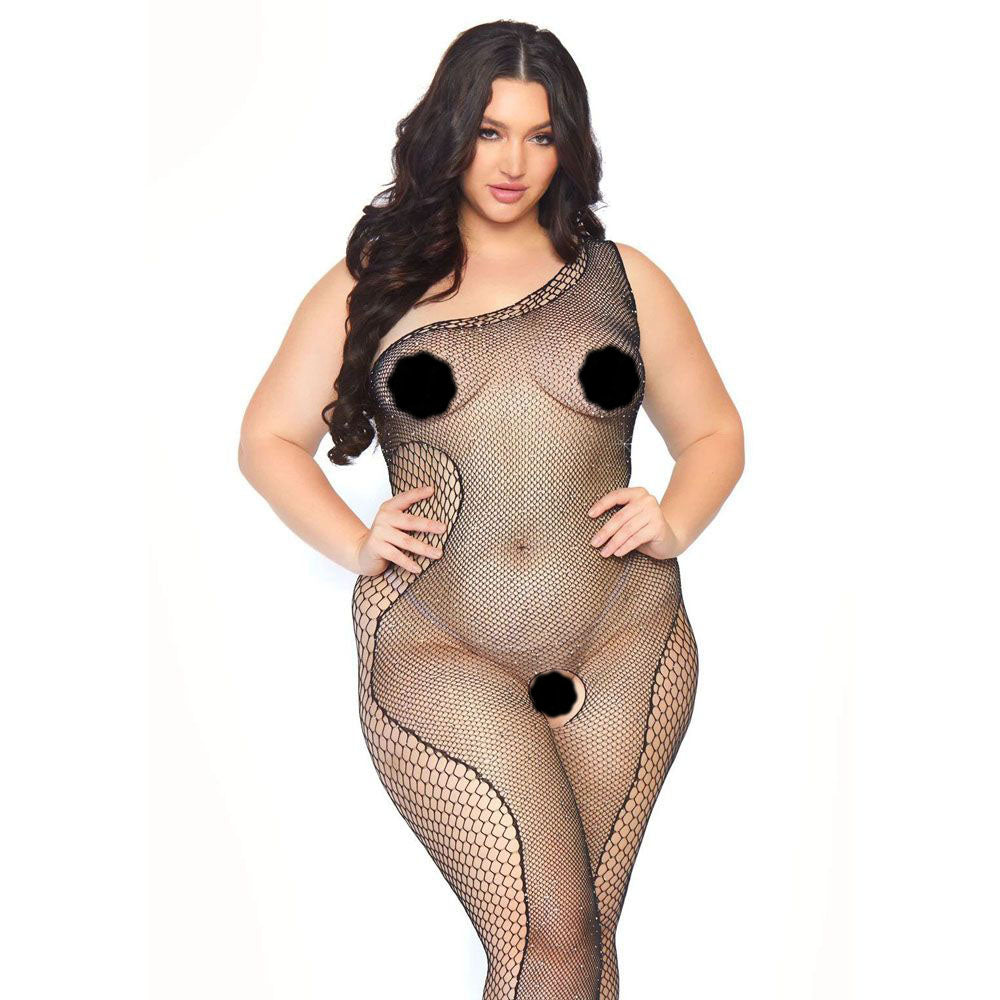 Leg Avenue Bodystocking Cristalizado Talla Grande UK 14 a 18