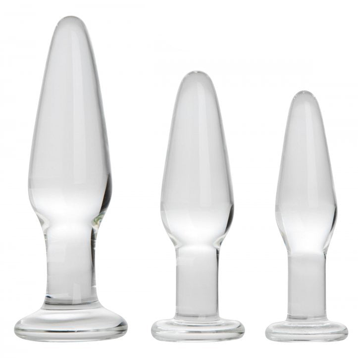 Kit de plug anal en verre XR Dosha 3 pièces