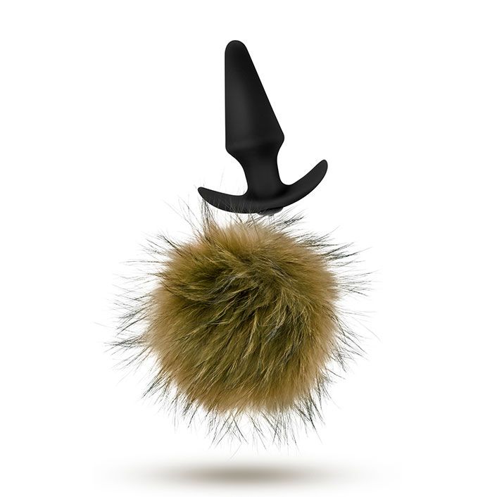 Pom Plugs Brown Fur Pom Pom Butt Plug