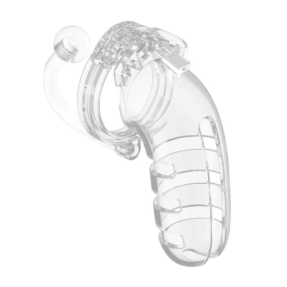 Man Cage 12 Male Cage de chasteté transparente de 5,5 pouces avec plug anal