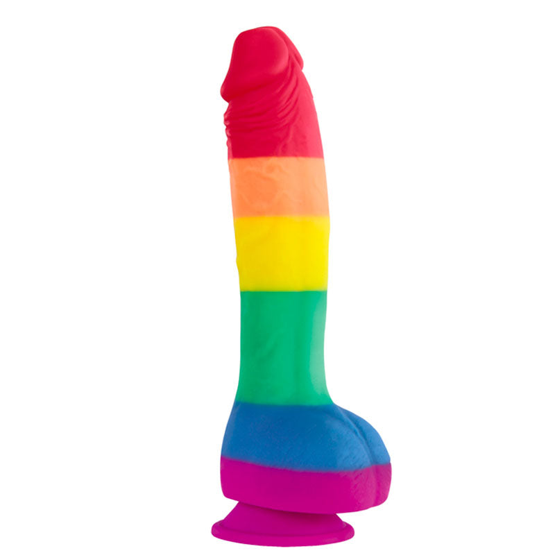 Gode ​​réaliste en silicone avec boules Colors Pride Edition 8 pouces