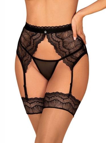 Isabellia Lace Garter Belt - Black