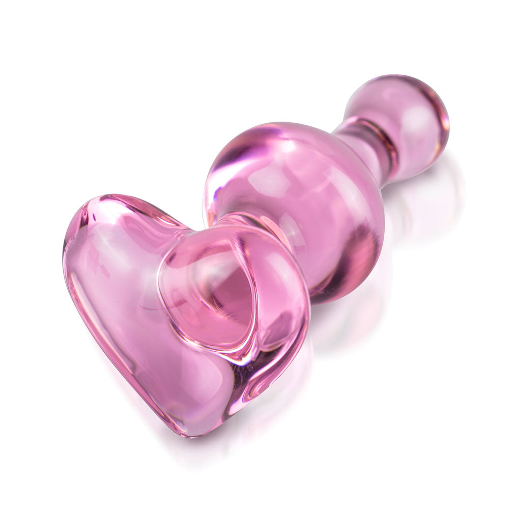 Icicles No.75 Plug anal en verre coeur rose