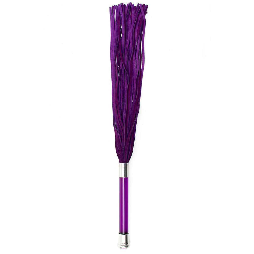 Flogger De Ante Morado Con Mango De Vidrio Y Cristal