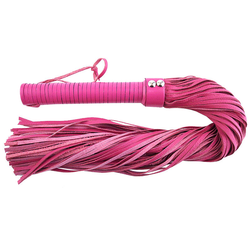 Flogger de cuero rosa grande de Rouge Garments