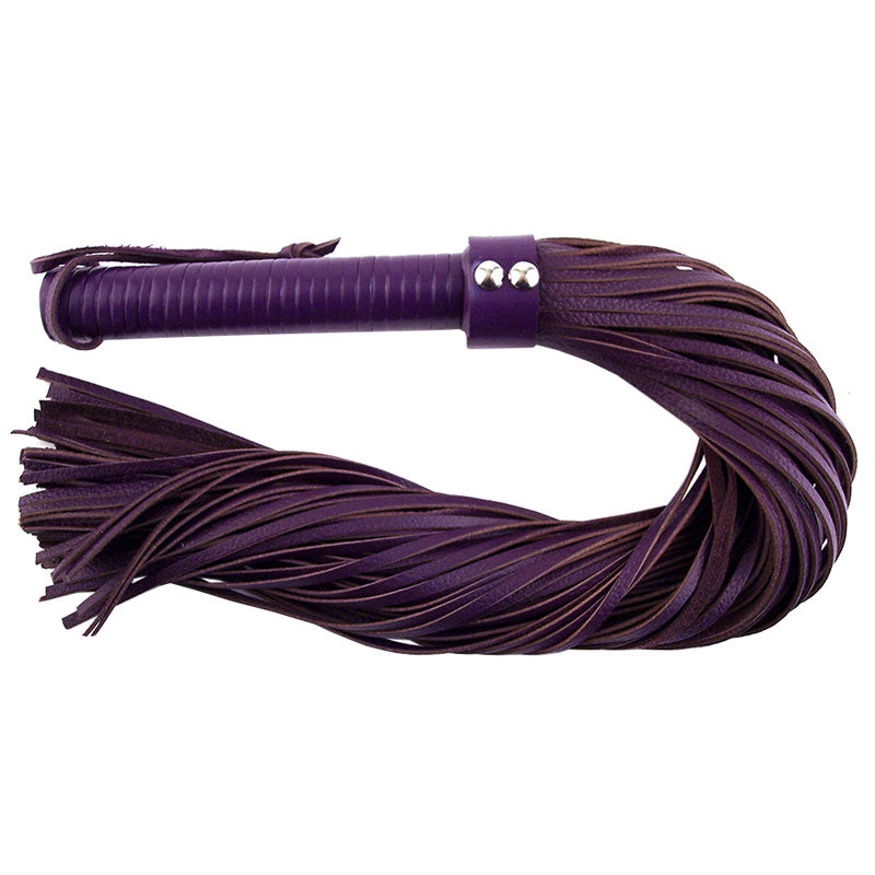 Flogger grande de cuero morado de Rouge Garments