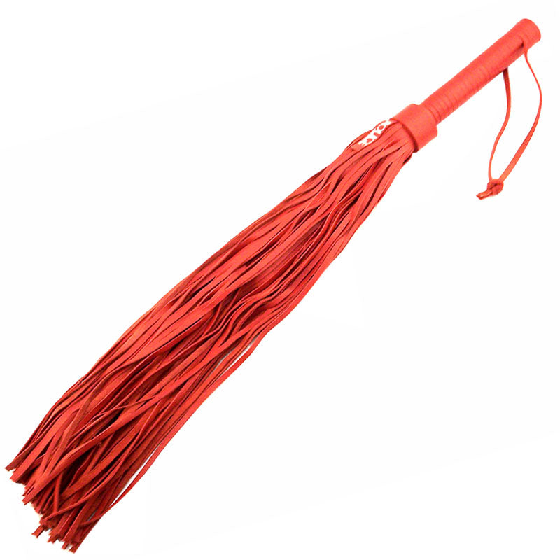 Flogger de cuero rojo grande de Rouge Garments