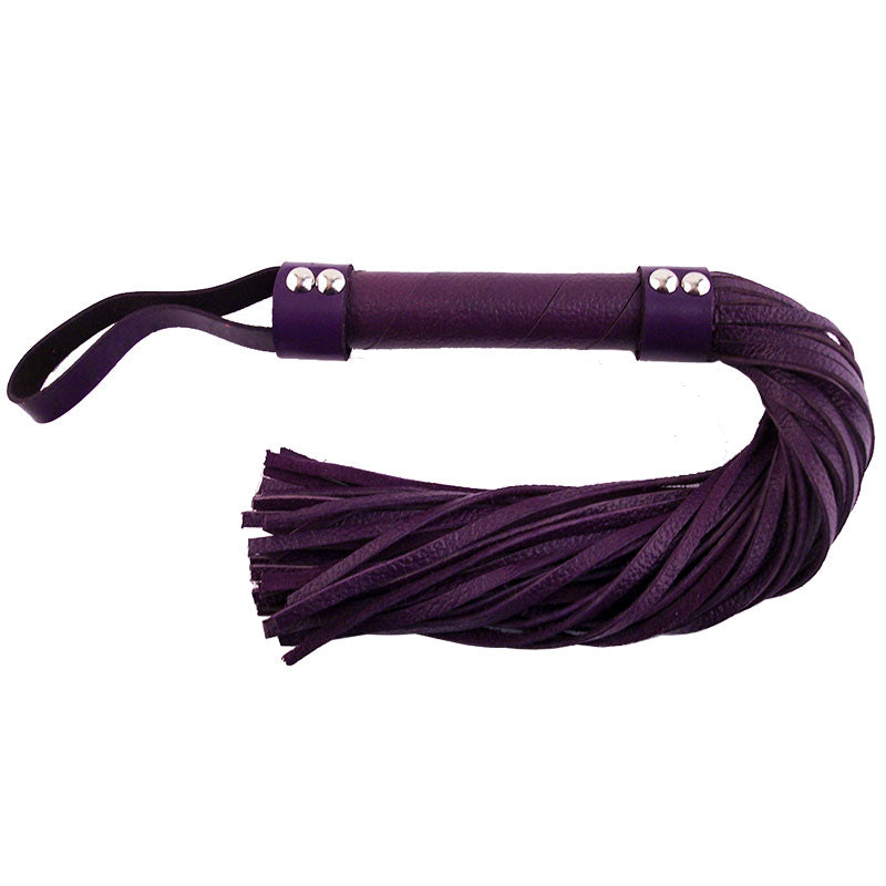 Flogger de cuero morado de Rouge Garments