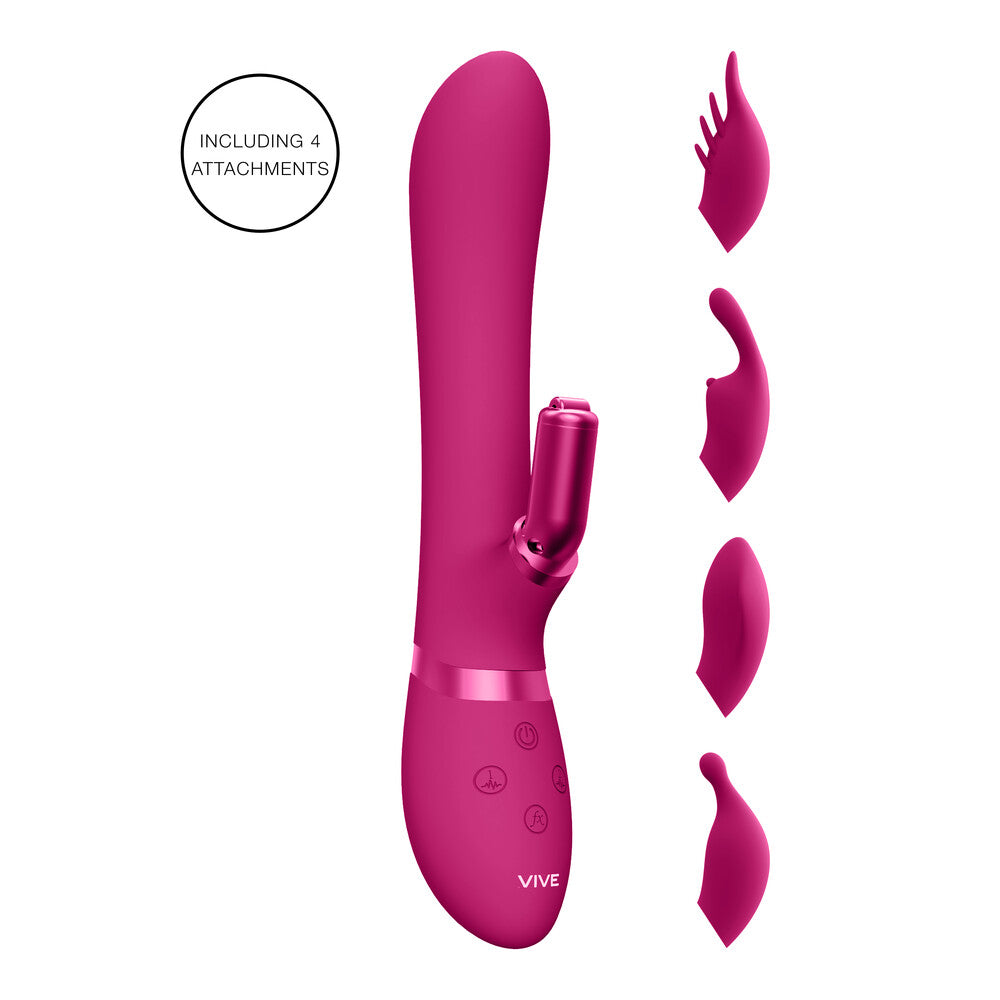 Vive Chou Vibrador Conejo Intercambiable Doble Acción Rosa