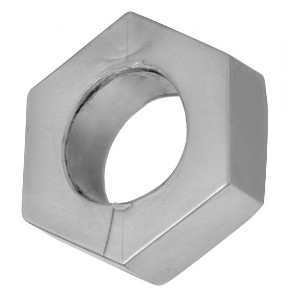 Master Series Silver Hex Heavy Duty Cock Ring y Ball Stretcher