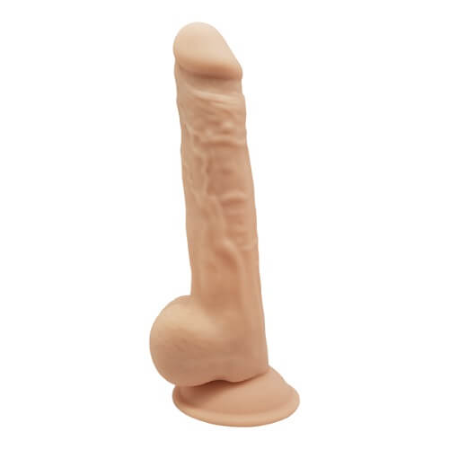 SilexD 9.5 inch Realistic Silicone Dual Density Dildo with Suction Cup with Balls