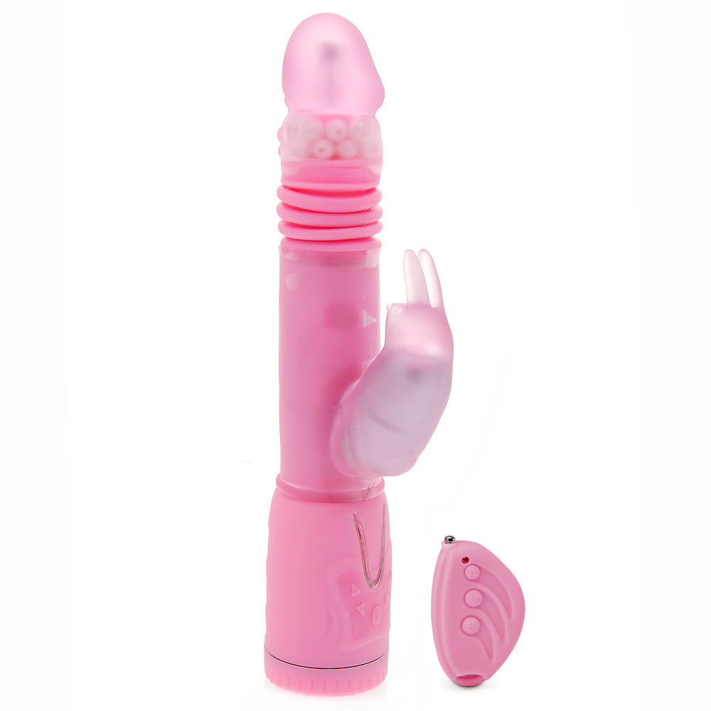 Vibrador de perla de conejo de empuje con control remoto